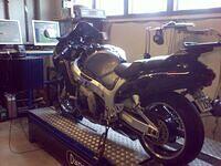 Busa on the dyno, ready for tuning the original ECU with PetriK's software.